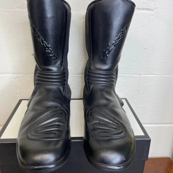 Alpinestars Racing Ahead Black Leather Gore-Tex Motocross Boots Mens 48 EU/13 US - Picture 1 of 16